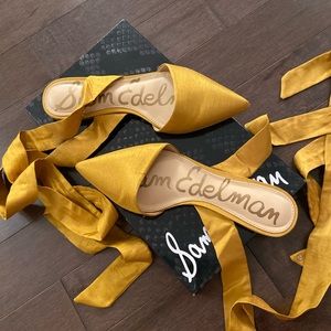 Sam Edelman Brandie yellow silk sandals size 7